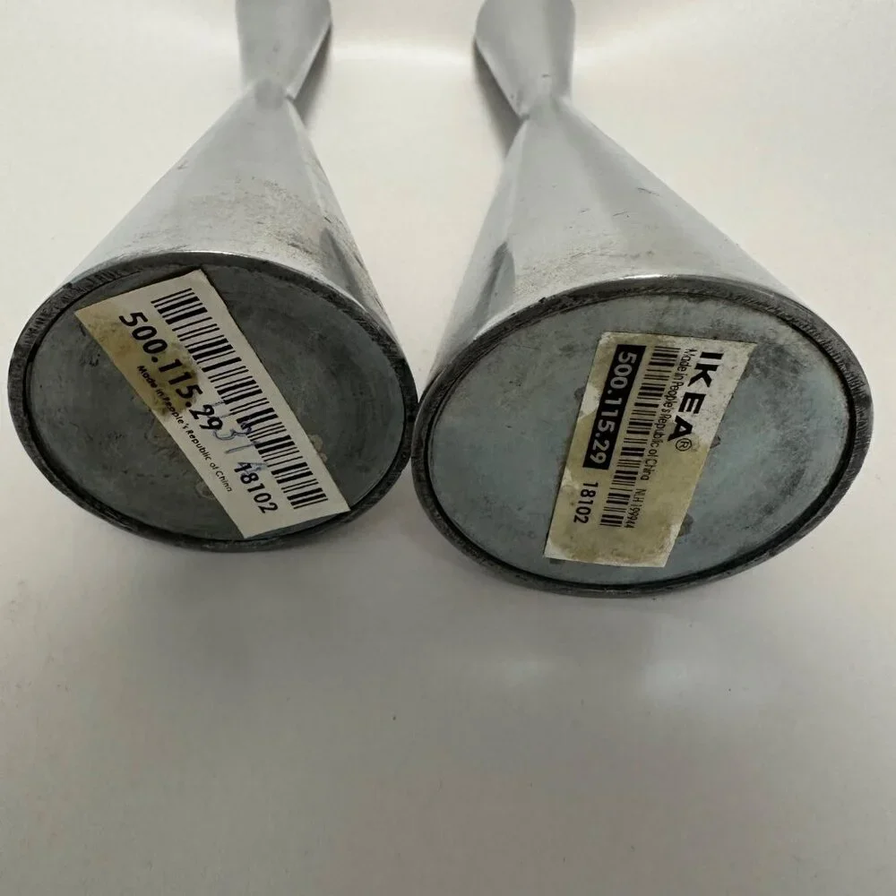 Ikea Tapered Metal Candle Holders Set of 2 Silver Tone MCM Scandi Style 8